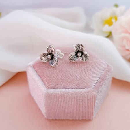 Aros flor 3 pétalos - Plata 925