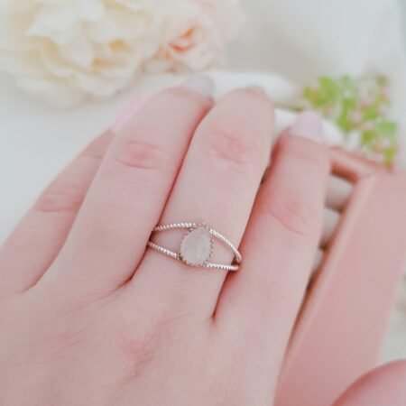 Anillo cuarzo rosa - Talla 20