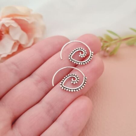 Aros diseño tribal espiral - Plata 925