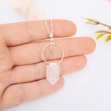 Collar luna con péndulo cuarzo cristal