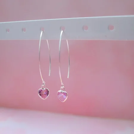 Aros amor rosado - Plata 925