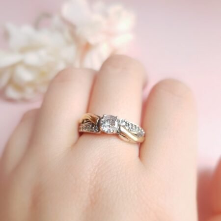 Anillo destino de plata y oro - Talla 14