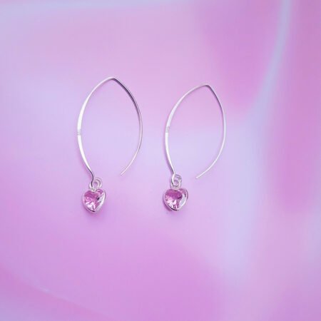 Aros amor rosado - Plata 925