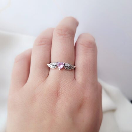 Anillo corazón alado - Talla 12 - Plata 925