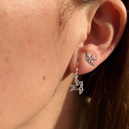 Aros colgantes golondrina - Plata 925