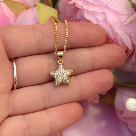 Collar estrella deslumbrante - Baño de oro