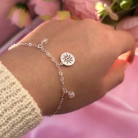Pulsera Sol y Cristales- Plata 925