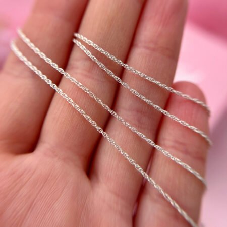 Cadena semi turbillón- 45 cm - Plata 925