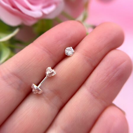 Aros sencillo con tope - Plata 925