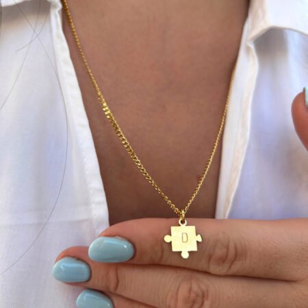 Collar Puzzle Modelo 2- Acero inoxidable Baño 18K