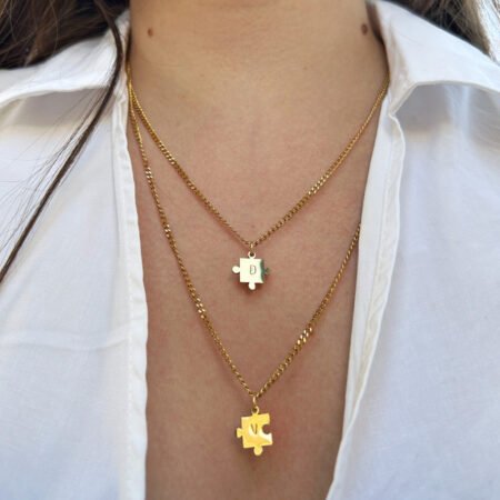 Set Collar Puzzle - Acero inoxidable Baño 18K