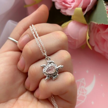 Collar Tortuga cuarzo rosa - Plata 925