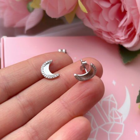 Aritos luna brillante - Plata 925