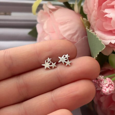 Aros tres estrellas - Plata 925