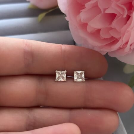 Aros circón Cuadrado - Plata 925