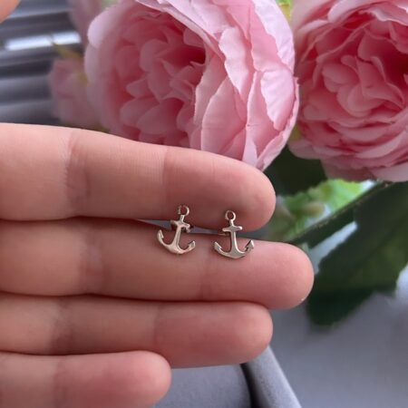 Aros apegados Ancla - Plata 925