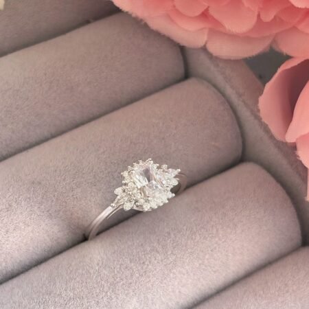 Anillo Circón en Espiga - Plata 925- Talla 16