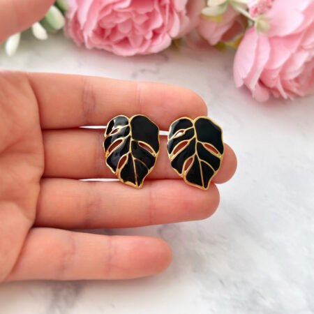 Aros Hoja Esmaltada - Enchape Oro