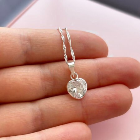 Collar Punto de Luz Corazón Cristal - Plata 925