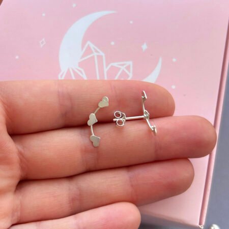 Aros Trepadores Triple Corazón - Plata 925