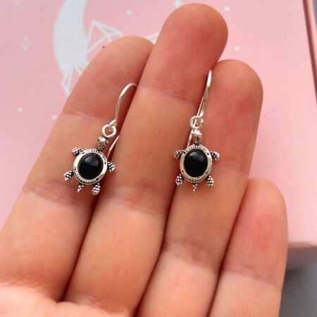 Aros Tortuga Negra - Plata 925
