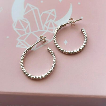 Semi Argollas Mosaico 20 mm - Plata 925