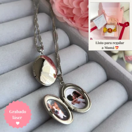 Relicario Reflejo Eterno - Acero Inoxidable (incluye fotos)