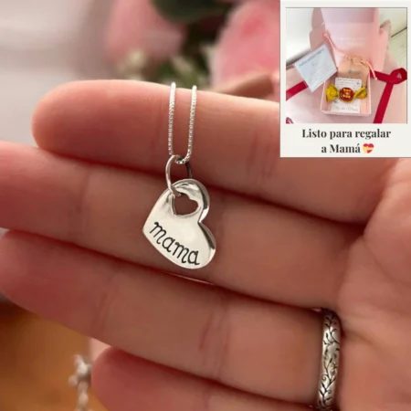 Collar "mamá" en el corazón - Plata 925