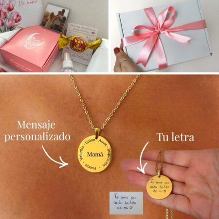 Set regalo mamá - Collar Personalizable Palabras de amor (dorado)