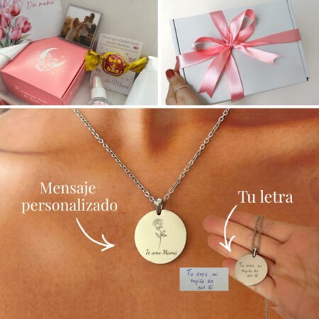 Set regalo mamá - Collar Personalizable Palabras de amor (Plateado)