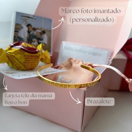 Set regalo Mamá - Brazalete "Te amo hoy y siempre" - Dorado