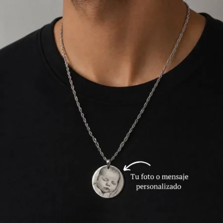 Collar Circular con Fotograbado - Hombre