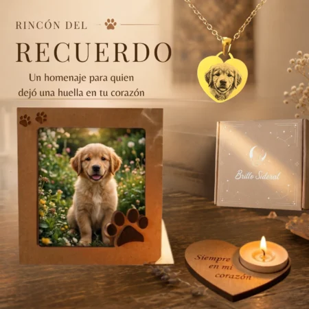 Rincon del recuerdo con Fotograbado - Dorado corazon
