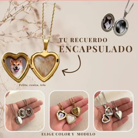 Recuerdo Encapsulado | Relicario con Foto + Pelito o Cenizas