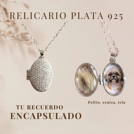 Recuerdo Encapsulado | Relicario Estelar Plata 925 con Foto + Pelito o Cenizas