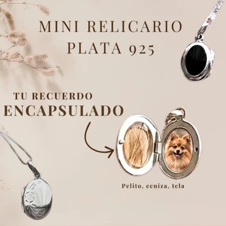Recuerdo Encapsulado | Relicario Plata 925 con Foto + Pelito o Cenizas